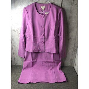 Appleseeds Womens Sleeveless Dress Size 12 Long Sleeve Jacket Lined 2 pc Set